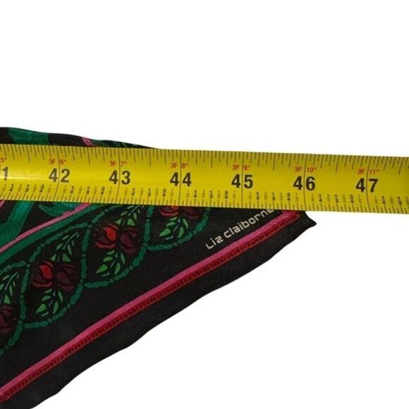 Vintage Liz Claiborne vintage scarf floral rose VTG - EUC - Picture 5 of 7